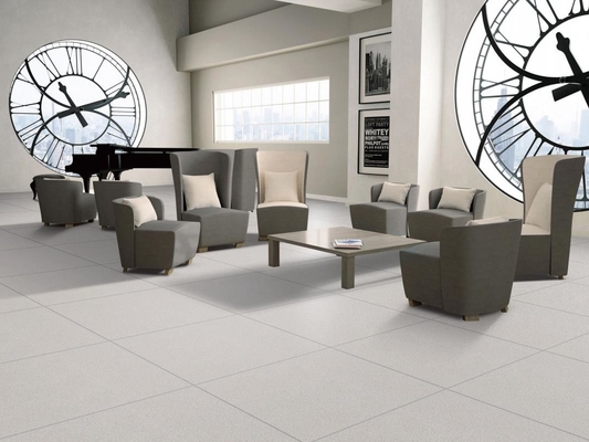 Tejas de pared interiores duraderas resistentes al desgaste 60x60cm Porcelana de suelo gris claro Tejas de cuerpo completo para sala de estar