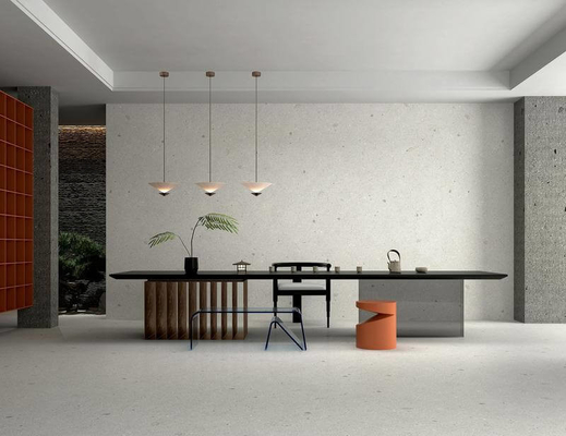 Piso interior 1200x1200x9mm Tejas ecológicas y gris claro W.A 0.5% Terrazzo Tejas de porcelana suave y vidriada para casa y oficina
