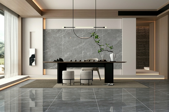Moderno W.A 0.5% resistente a los arañazos Gris Pared interior y suelo porcelana acristalada azulejos pulidos 900x1800x9mm para decoración y restaurante