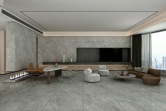 Pared exterior gris elegante y piso interior 900x1800x9mm azulejos de porcelana glaseada pulida para renovación y proyecto