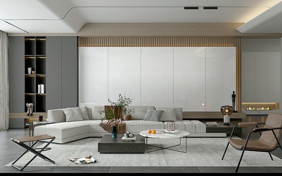 Decorativo 900x1800x9mm Vintage Pared exterior gris y piso interior vidriado porcelana pulida azulejos para el hotel