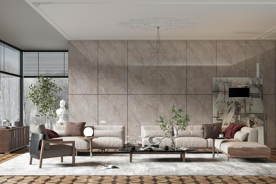 Amarillo claro 900x1800x9mm Marmol vista Polido azulejos de porcelana glaseada y pared interior y azulejos de suelo para el edificio y sala de estar