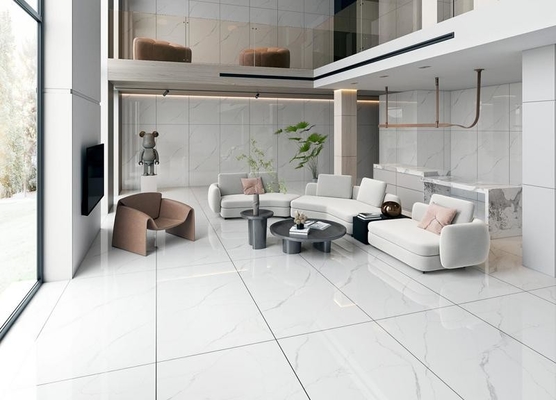 900x1800x9mm Carrara Blanco piso interior y pared de porcelana glaseada pulida azulejos para el salón y la cocina