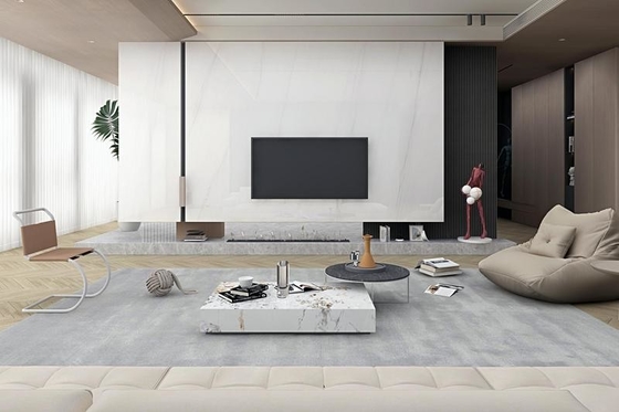Carrara Blanco de suelo interior de azulejos de porcelana glaseada pulida para el diseño de interiores y sala de estar 900x1800x9mm
