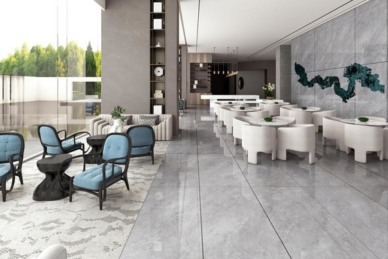 Grisa sin resbalón porcelana pulida azulejos de suelo y pared vidriados azulejos para el salón y el comedor 900x1800x9mm aspecto de mármol