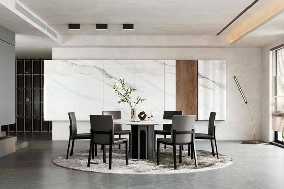 Impresionante Carrara porcelana blanca pulida azulejos de piso interior y azulejos antideslizantes para comedor y oficina 900x1800x9mm