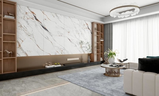 Carrara porcelana de cristal pulido 900x1800x9mm y grado AAA suelo interior y pared azulejos para balcón y oficina oro y blanco