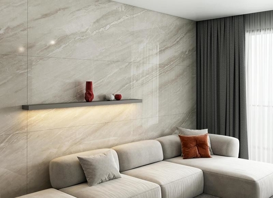 Gris Moderno 900x1800x9mm Marmol Mirar Fuera de la Pared Vidriado Polido Porcelana de azulejos Para el baño