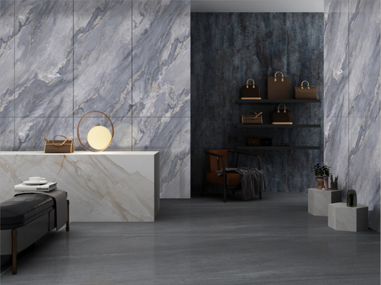 Durable W.A 0.5% Eco-Friendly Pared interior gris y suelo de porcelana vidriada azulejos pulidos para balcón y casa