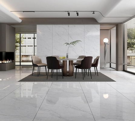 Impresionante pared interior antideslizante de porcelana brillante acristalada 900x1800x9mm para el apartamento y gris claro Elegante mosaico resistente al desgaste para el diseño
