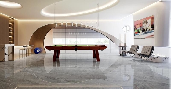 Tejas modernas en el interior del suelo de porcelana pulida glaseada para oficinas y 900x1800x9mm de color gris claro de mármol para apartamentos