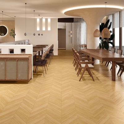 Resistente al desgaste 600x1200mm azulejos de porcelana de madera marrón y amarillo para el dormitorio