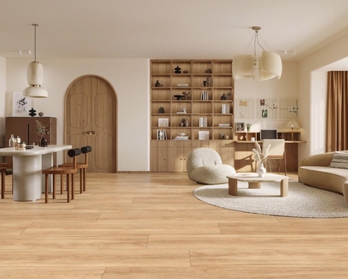 Impotentes 300x1800 mm de color amarillo marrón porcelana de madera para el salón y el dormitorio