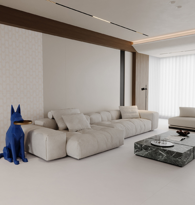 Tejas de porcelana vidriada de color beige amarillo 600x1200mm para balcón y tejas de piso resistentes al desgaste para cocina