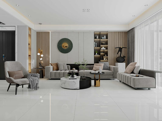 Tejas de suelo de porcelana glaseada y pulida de color gris claro de 800x800 mm