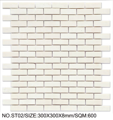 Elegante mosaico de piedra natural blanco de 300x300 mm para hoteles y edificios