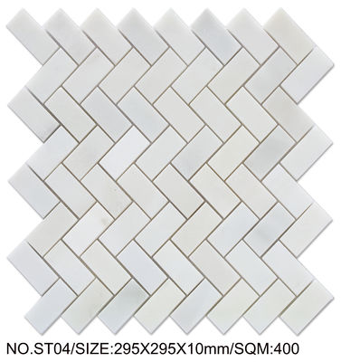 Mosaico de piedra natural antibacteriano blanco de 295x295mm para piscina de villa
