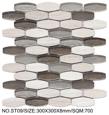 Beige y gris impresionante 300x300mm mosaico de piedra natural para la renovación y el proyecto