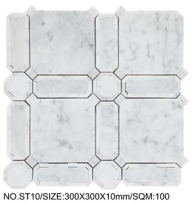 Mosaico de piedra natural verde claro y beige de 300x300mm para cocina y comedor