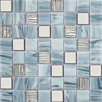Mosaicos de vidrio de pared interior 304x304mm resistentes al desgaste y a las manchas para piscina