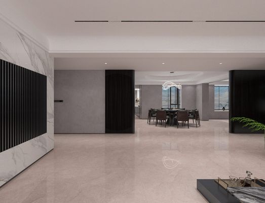 Tejas de porcelana acristalizada pulida de piso interior moderno resistente a los ácidos de 1mx1m de color marrón claro para proyectos y renovaciones