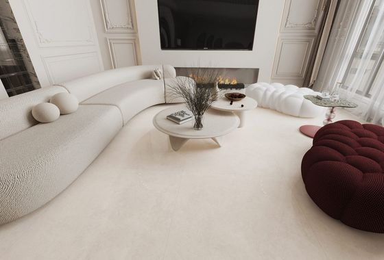 Baldosas beige antideslizantes ecológicas de 1000x1000mm, interiores, pulidas, de porcelana esmaltada para reconstrucción y restaurante