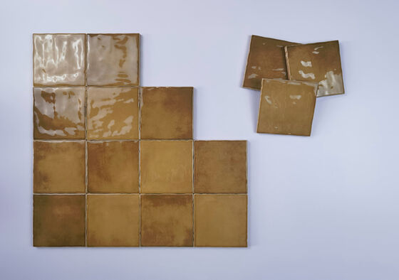 Tejas de pared de cerámica de 10x10 cm resistentes a los arañazos marrones para el salón y el dormitorio