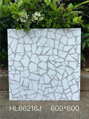 Impresionantes baldosas cerámicas de terrazo grises de 600x600mm para interiores, para baño y balcón