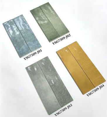 Tejas cerámicas de pared interiores de color azul 75x300mm para oficinas y baños