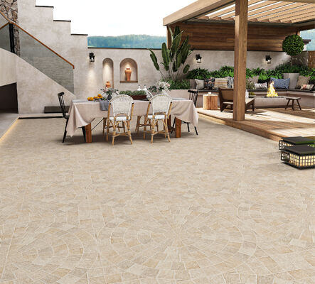 Amarillo claro resistente al desgaste Retro Matt pavimentación azulejos de cerámica 600x600mm Nuestras azulejos de puertas espesor 12mm para balcón