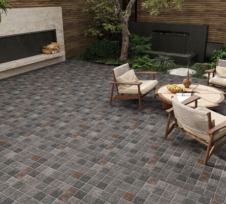 Grisa resistente a la humedad Retro Matt Cerámica 600x600mm Outside Tiles para el suelo espesor 12mm para el patio