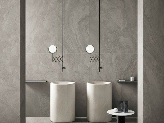 Gris resistente al desgaste y ladrillo refractario 600x1200 mm mate con baldosas de porcelana con superficie de molde para reconstrucción y decoración