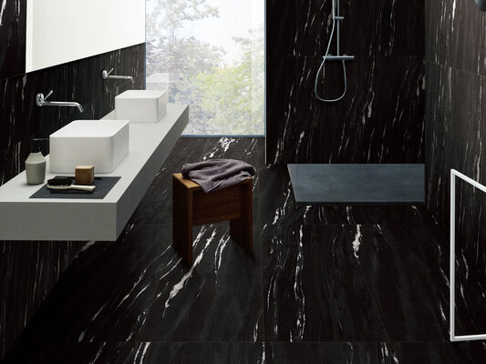 Antibacteriano y ladrillo de fuego negro 600x1200mm Matt con superficie de molde azulejos de porcelana para el hotel