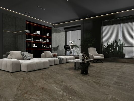 Impermeable y de ladrillo gris oscuro 600x1200mm Superficie de molde Matt azulejos de porcelana para oficinas