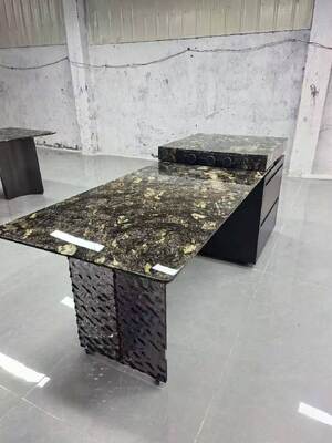 Stunning Stain-resistant Decorative Elegant Firebrick Anti-slip Moisture-proof Waterproof Durable Luxury Stone Countertop Polished Marble Slabs Island Table for Rebuilding 5 Styles