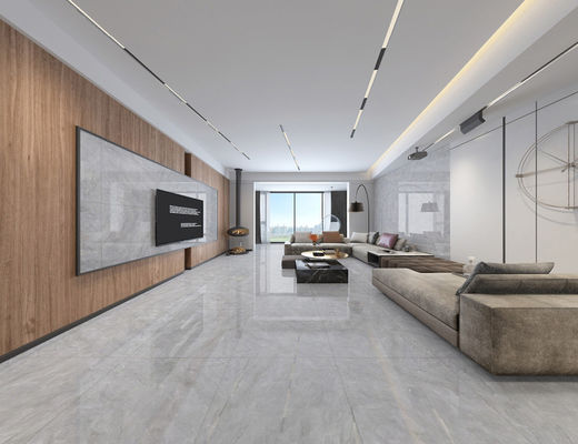 ISO9001 1152SQM pulió las tejas esmaltadas, los 80x80cm Grey Marble Porcelain Floor Tile