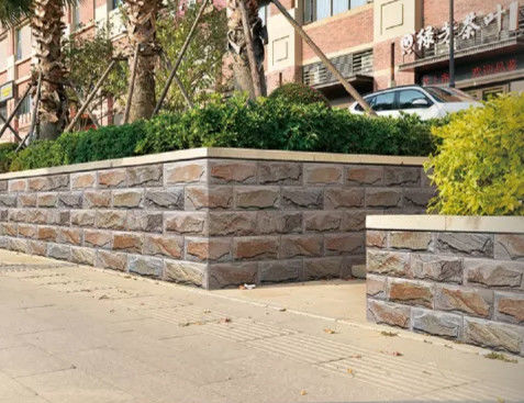 Tejas de piedra al aire libre resistentes del revestimiento del rasguño beige del CE, tejas decorativas de la pared de piedra de los 20x40cm