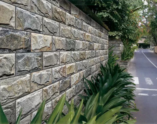 El revestimiento de piedra 3 9.6m m al aire libre dimensional teja la pared los 20x40cm de cerámica gris clara