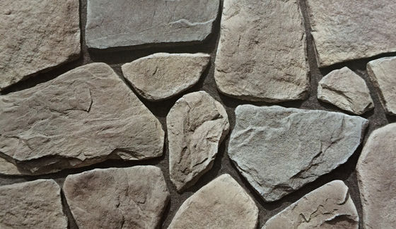 Panel de pared de piedra apilada artificial de cemento gris blanco impermeable