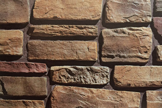 Cemento de piedra cultivado rústico los 0.14cm multicolores del ladrillo de la pared decorativa
