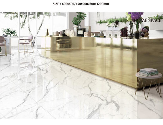 La pared anti del piso de la porcelana del álcali el 1cm teja blanco esmaltado impreso chorro de tinta