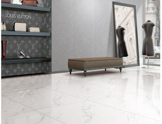 piso de tejas lleno de la porcelana del cuerpo del grueso 600x600m m de 9.8m m Carrara Matt Marble blanco