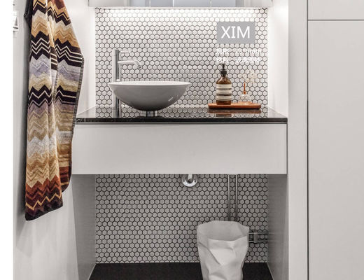 Azulejo de mosaico hexagonal de vidrio 305.5x265mm Superficie mate esmerilada