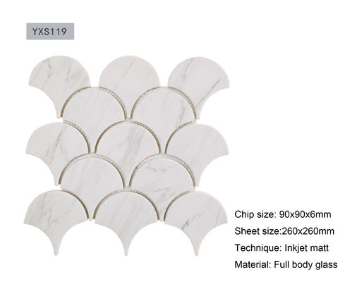 chorro de tinta en abanico decorativo Matt Finished de las tejas de mosaico de Carrara del CE 16kgs/Sheet