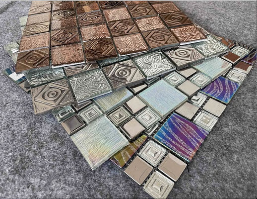 electrochapado de cristal del AAA de la decoración de la pared interior de la teja de mosaico del metal de 17kg/Ctn 300X300m m