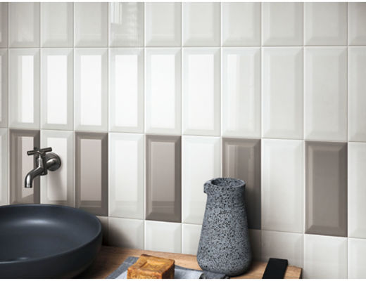 Azulejos cerámicos biselados de 75x150mm para paredes interiores
