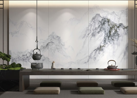 Piedra sinterizada blanca del cuarzo de Carrara para la decoración de la pared del fondo