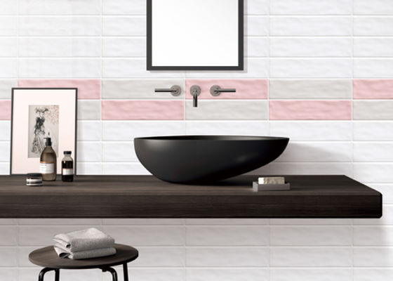 Tejas de pared de cerámica brillante de 75x300 mm para baño de diseño moderno
