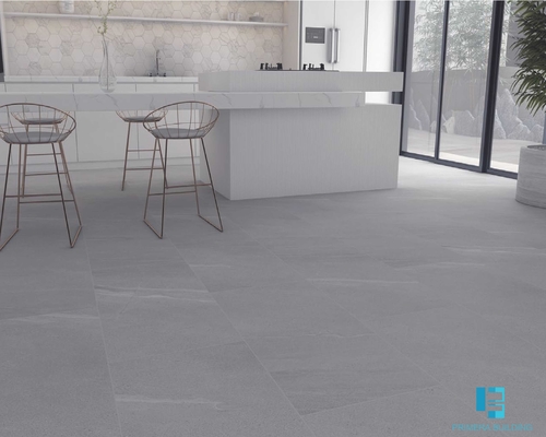 Decoración del suelo 3.5m m Buliding del proceso estadístico Vinly de Grey Marble Stone Waterproof