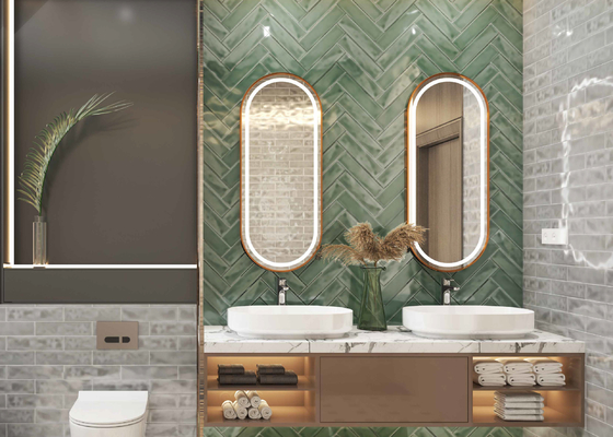 Azulejo cerámico vidriado de 75x300mm para pared, tipo metro, para diseño de interiores